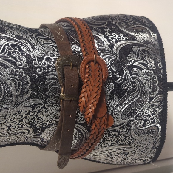 Target Accessories 5 Off Set Of 2 Brown Leather Belts Poshmark